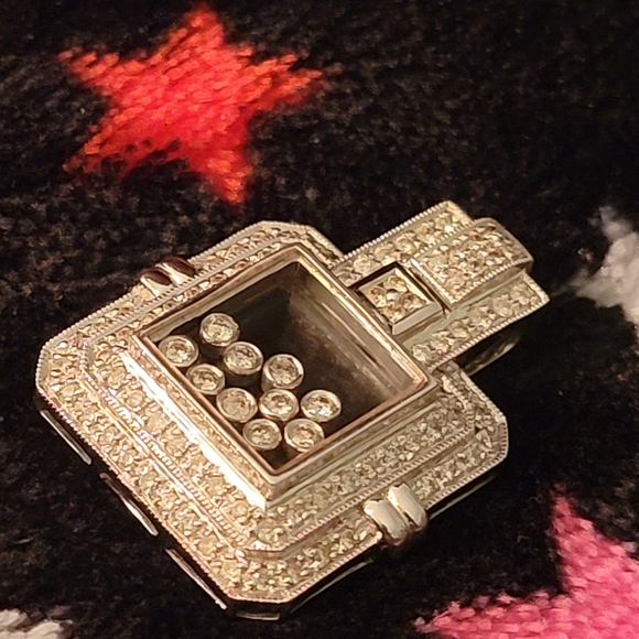 Diamond and Sterling Silver Floating Stone Pendant - Picture 5 of 8